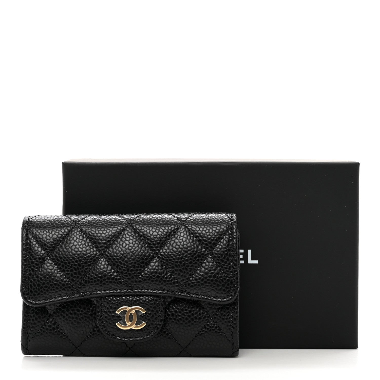 Chanel Caviar Quilted Flap Card Holder Wallet Black 9 of 9