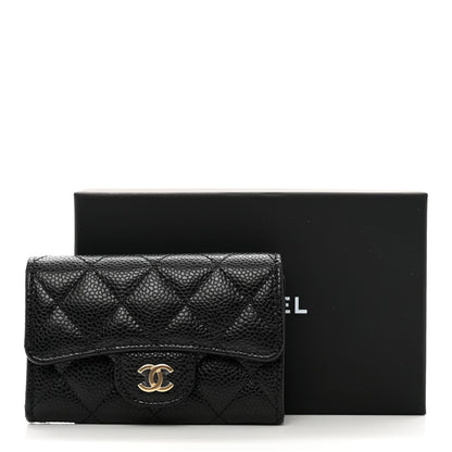 Chanel Caviar Quilted Flap Card Holder Wallet Black 9 of 9