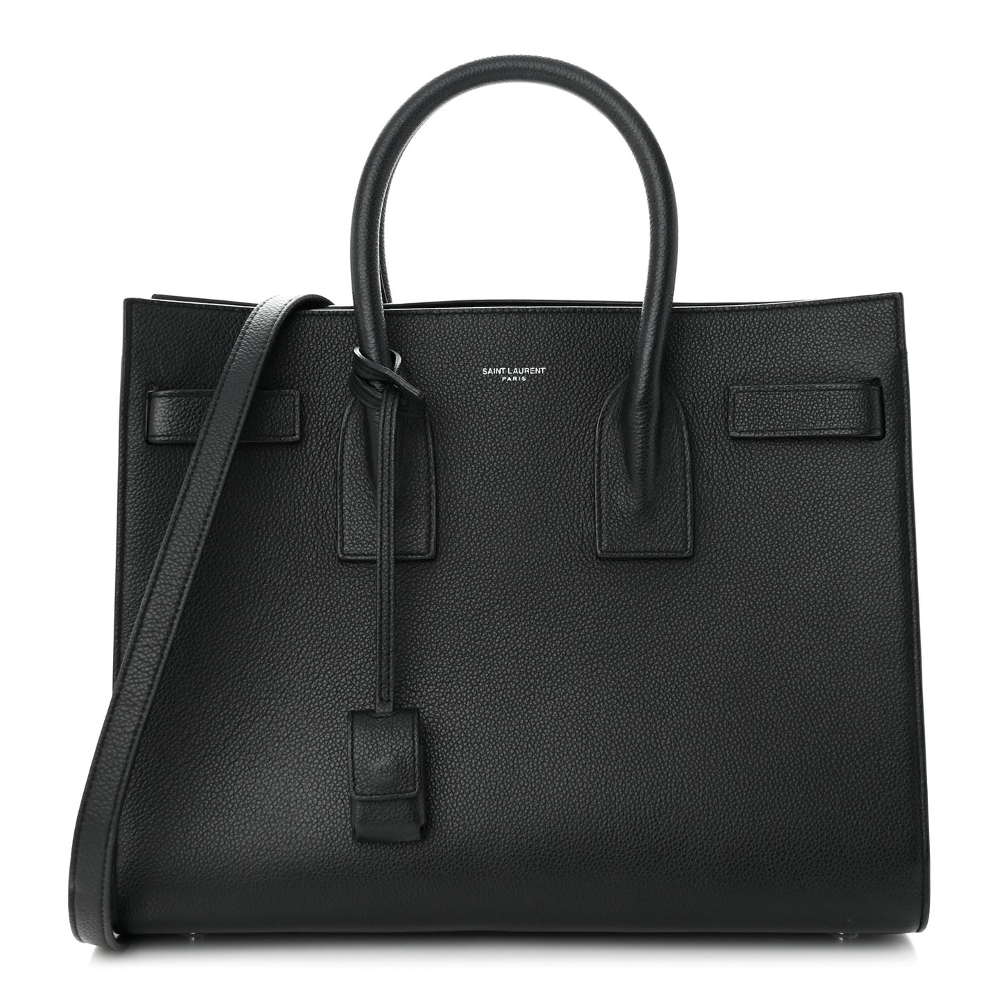 Grained Calfskin Small Sac De Jour Black