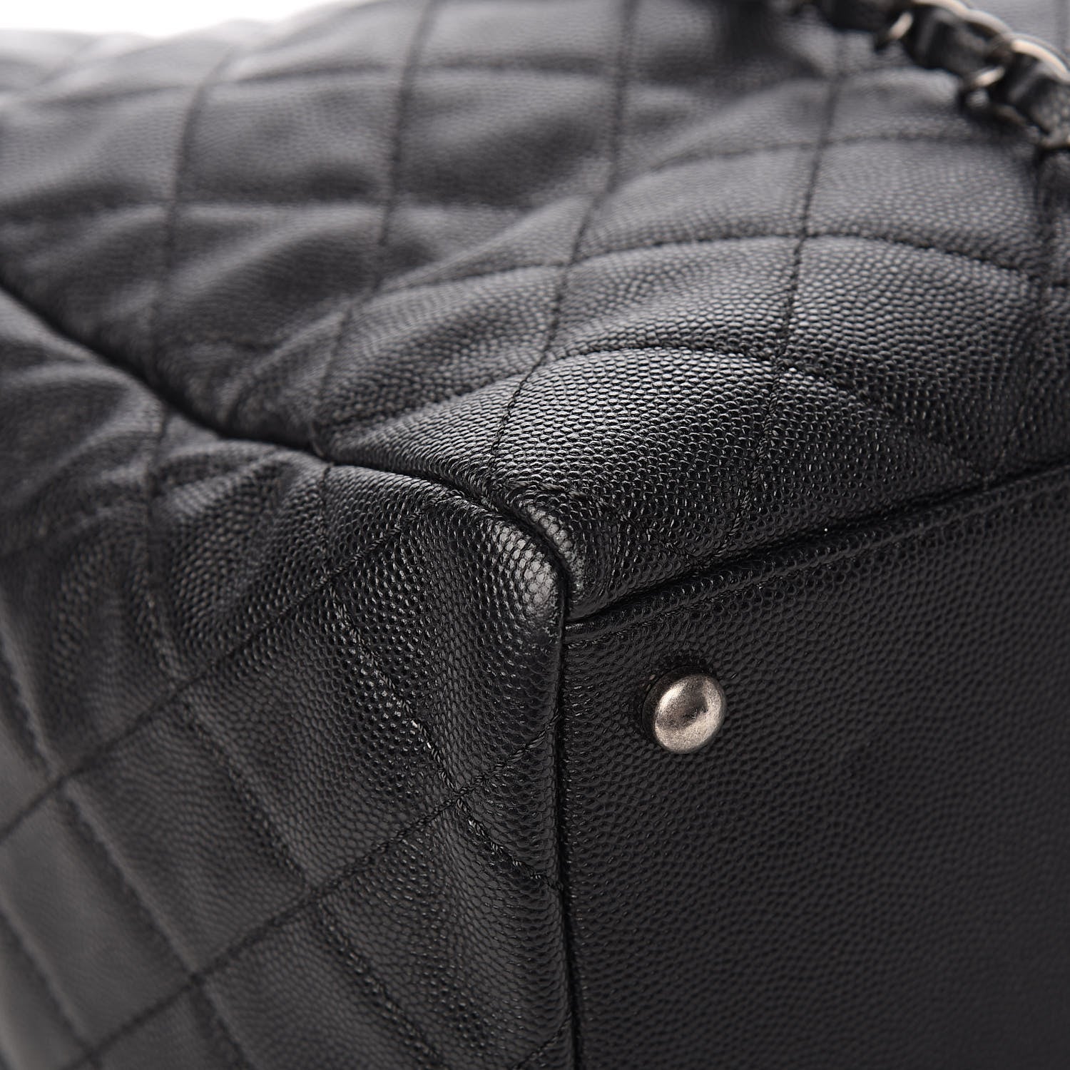 Chanel Caviar Lizard Quilted Large Coco Handle Shopping Tote Black 11 of 14