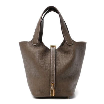 Hermes Taurillon Clemence Picotin Lock 18 PM Etoupe 1 of 9