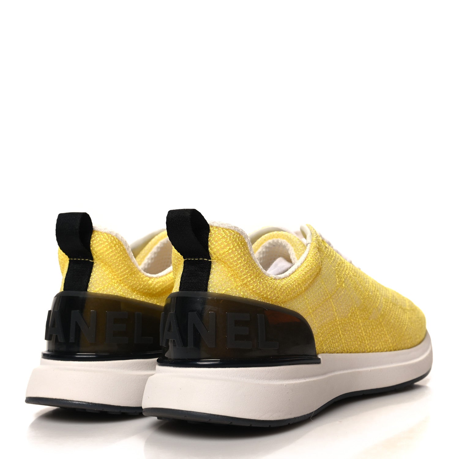 Chanel Mesh Embroidered CC Sneakers 36.5 Yellow 4 of 8