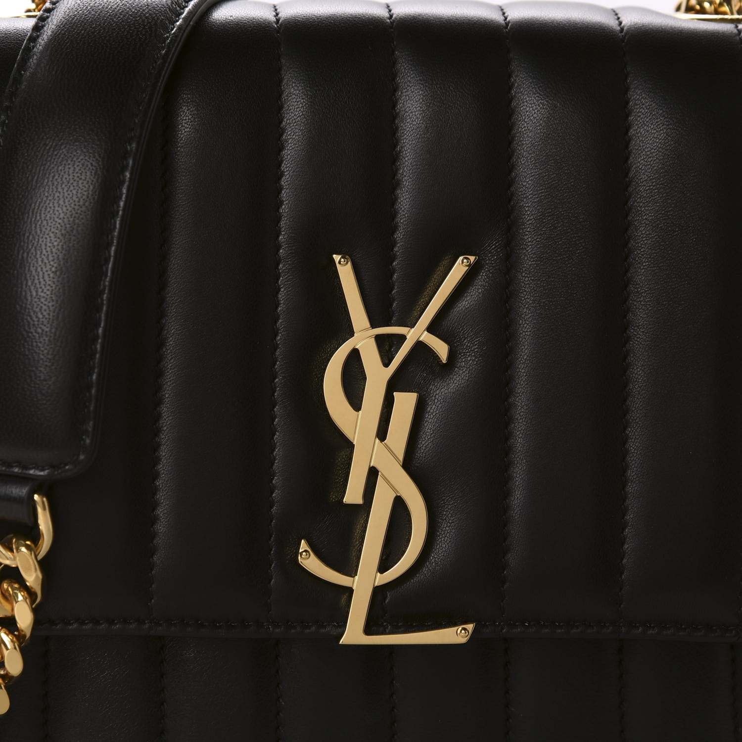 Saint Laurent Lambskin Matelasse Monogram Medium Vicky Chain Bag Black 11 of 11