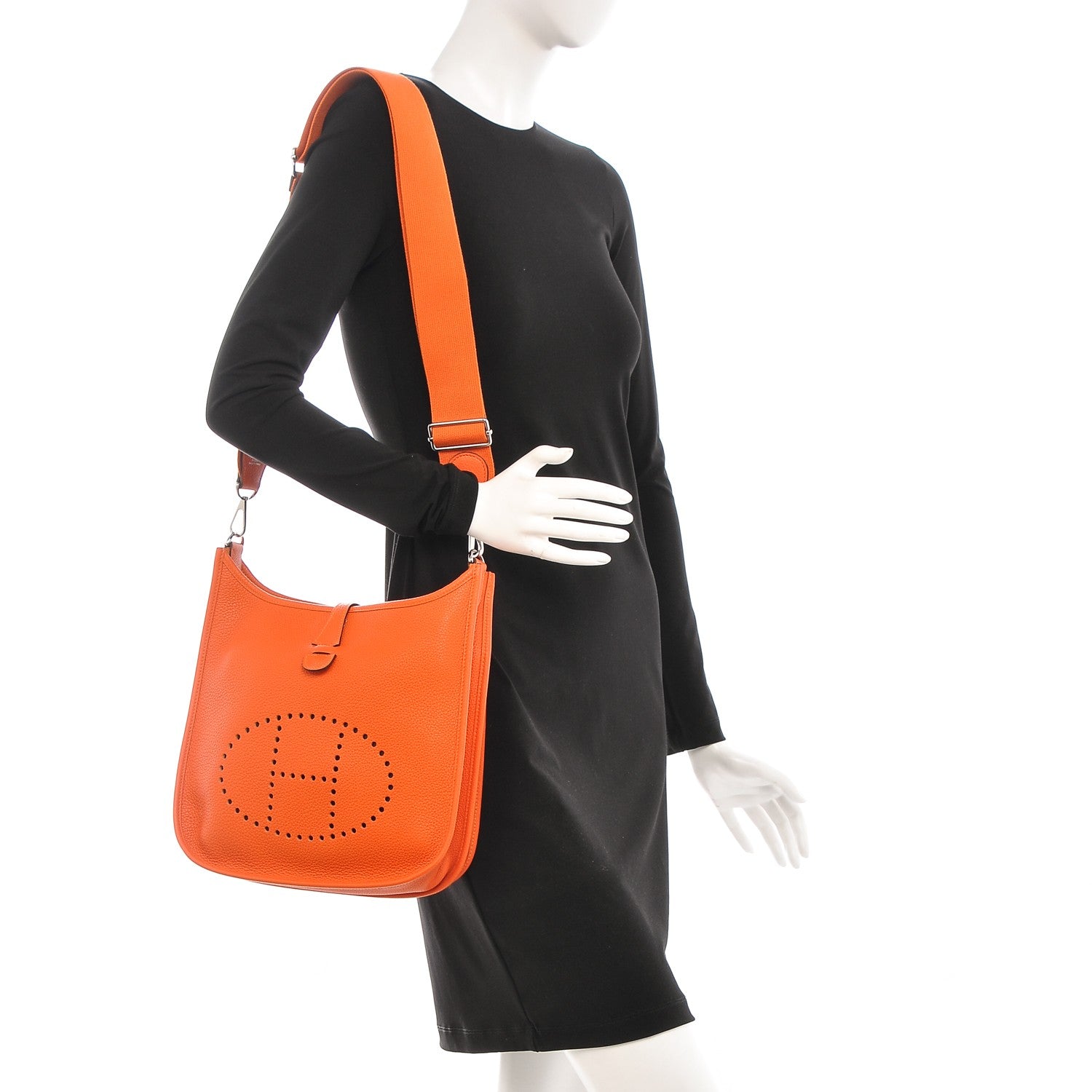 Hermes Taurillon Clemence Evelyne III PM Feu 2 of 7
