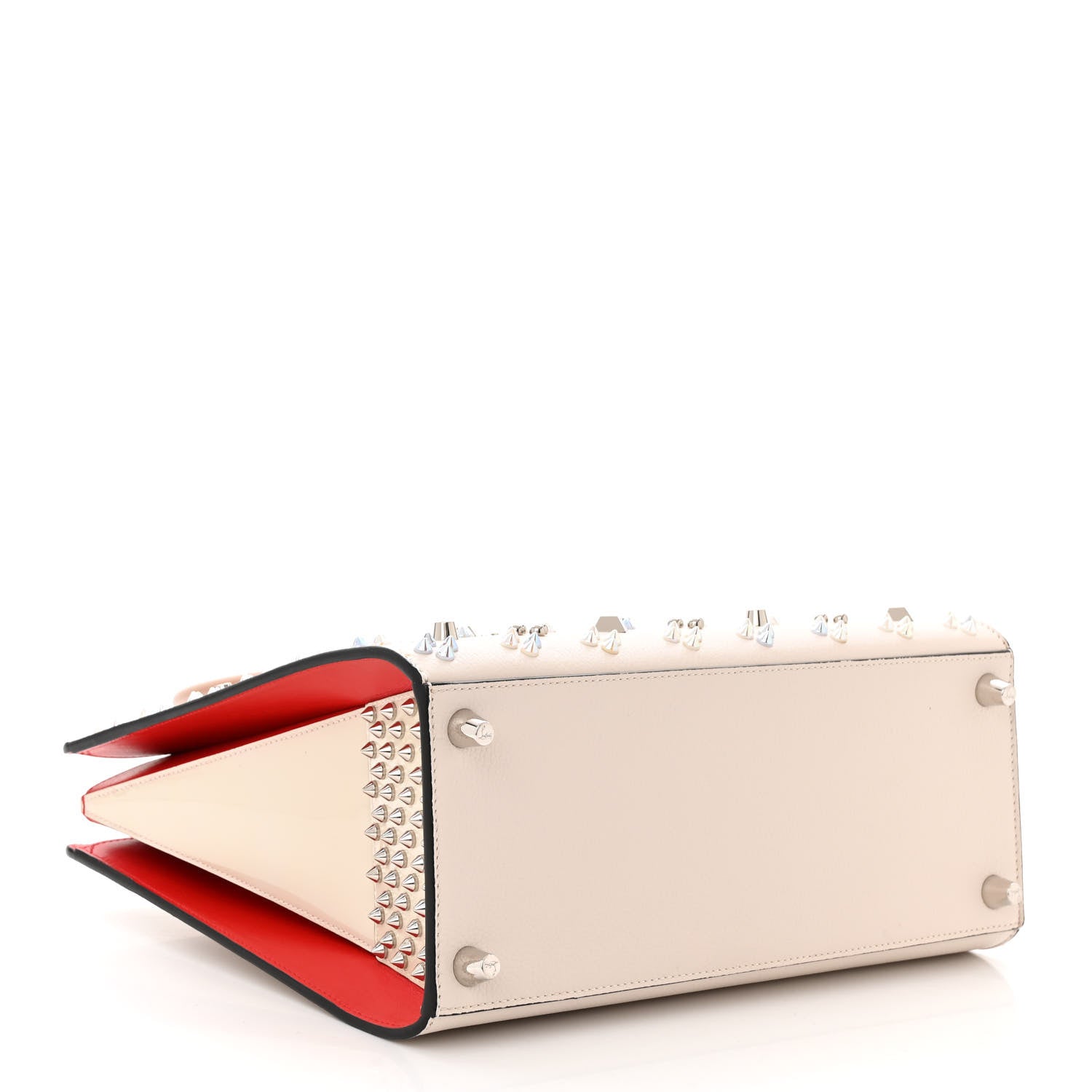 Christian Louboutin Calfskin Spikes Medium Loubinthesky Ivory 4 of 11