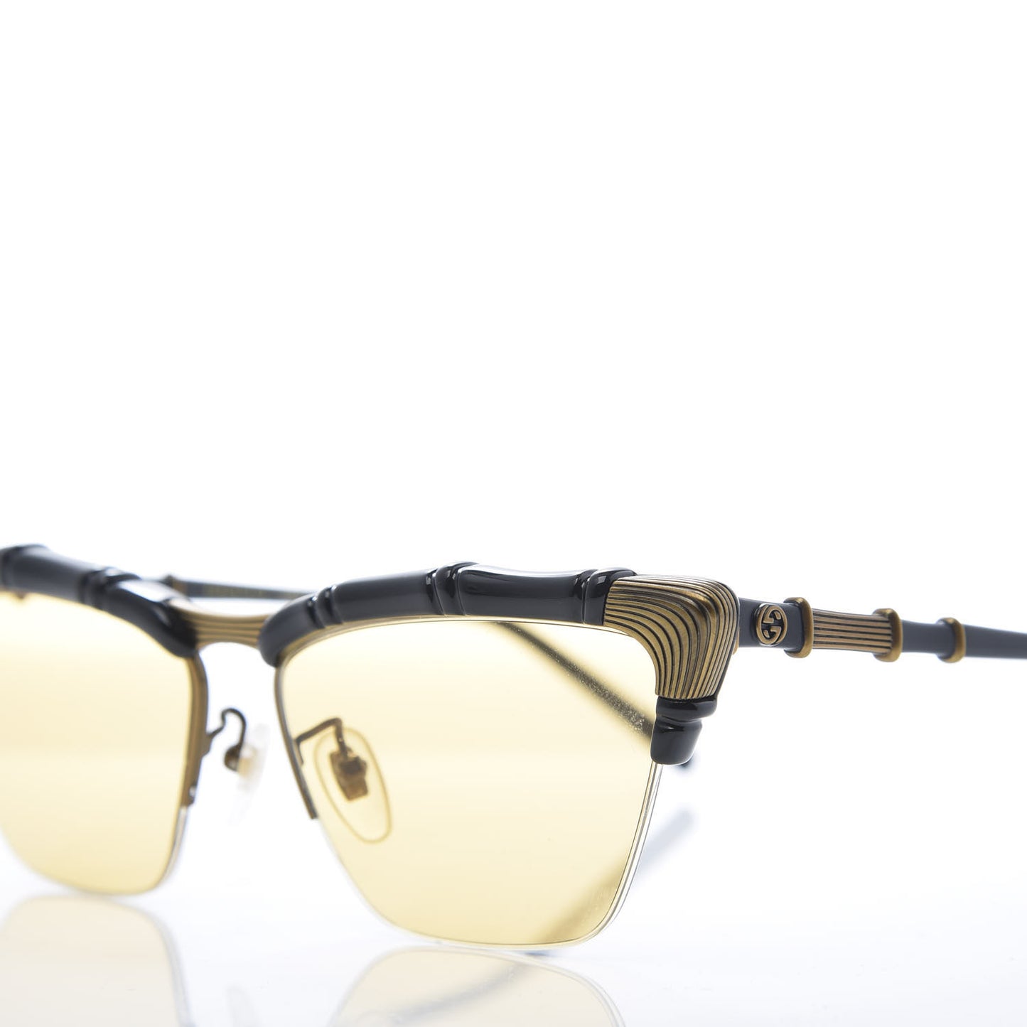 Acetate Metal Bamboo Sunglasses GG660S Black Yellow