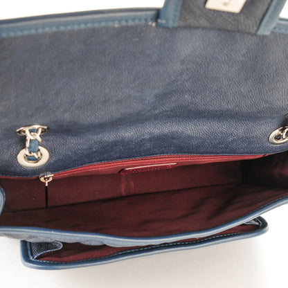 Chanel Caviar Quilted Medium French Riviera Flap Dark Navy Blue 5 of 9