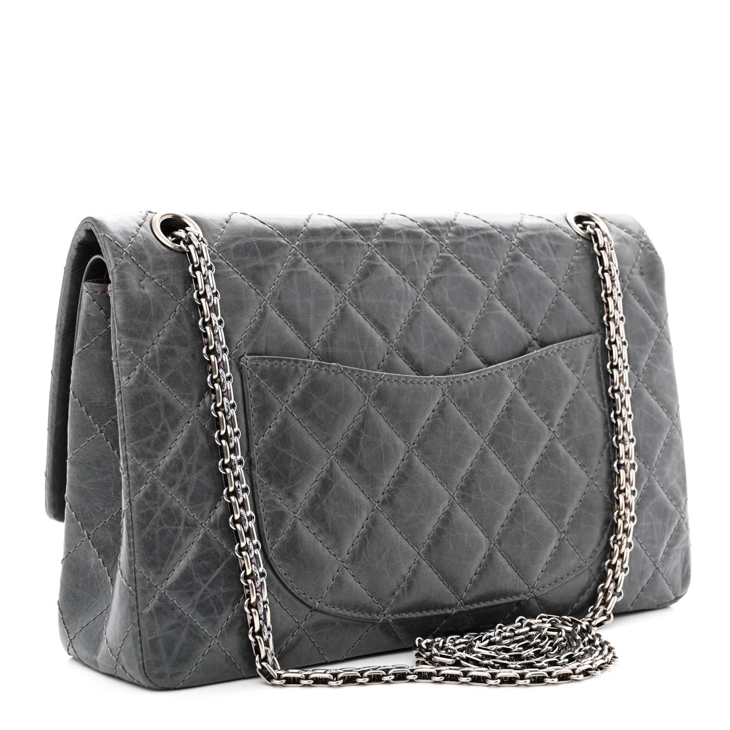 Chanel Aged Calfskin Quilted 50th Anniversary 2.55 Reissue Flap 226 Grey 3 of 12