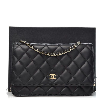 Chanel Lambskin Quilted Wallet On Chain WOC Black 9 of 9