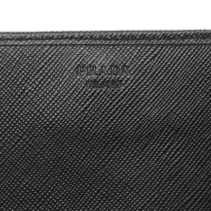 Prada Saffiano Metal Oro Chain Wallet Black 6 of 12