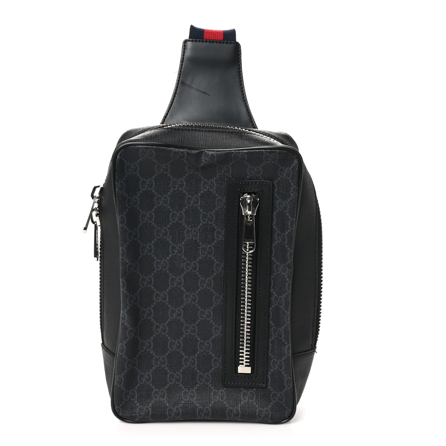 GG Supreme Monogram Web Belt Bag Black Grey
