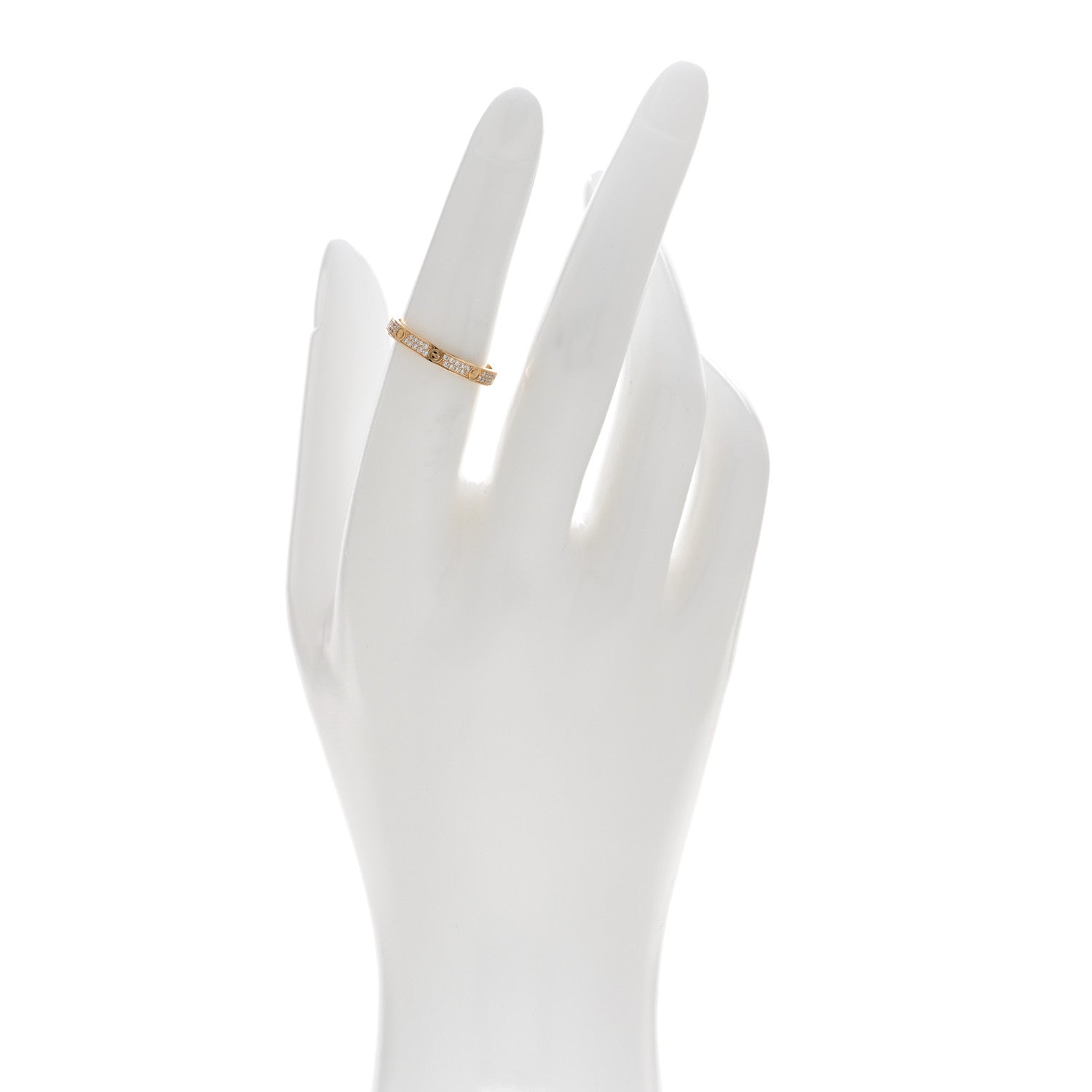 Cartier 18K Yellow Gold Diamond 2.6mm LOVE Paved Band Ring 52 6 2 of 5