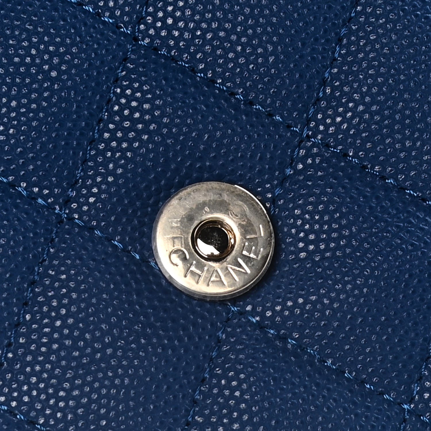 Chanel Caviar Quilted CC Filigree Wallet On Chain WOC Dark Blue 10 of 13
