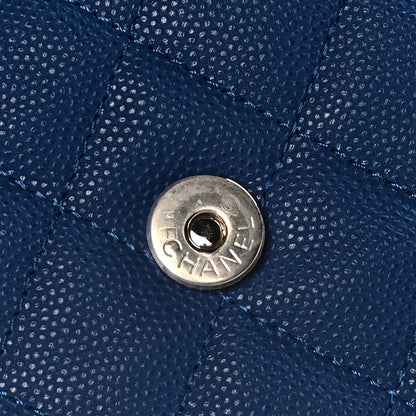 Chanel Caviar Quilted CC Filigree Wallet On Chain WOC Dark Blue 10 of 13