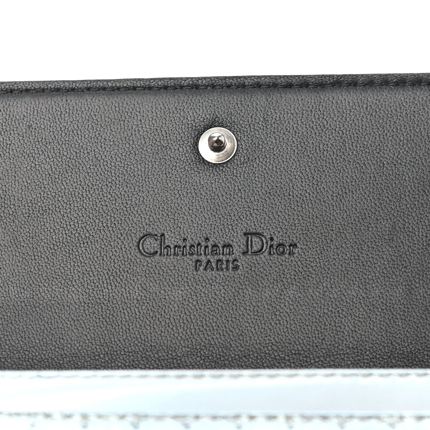 Christian Dior Metallic Calfskin Micro-Cannage Lady Dior Croisiere Chain Wallet Blue 7 of 8