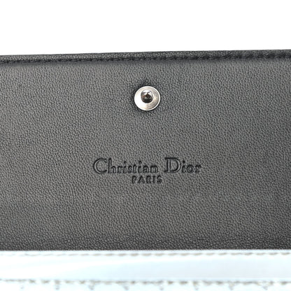 Christian Dior Metallic Calfskin Micro-Cannage Lady Dior Croisiere Chain Wallet Blue 7 of 8