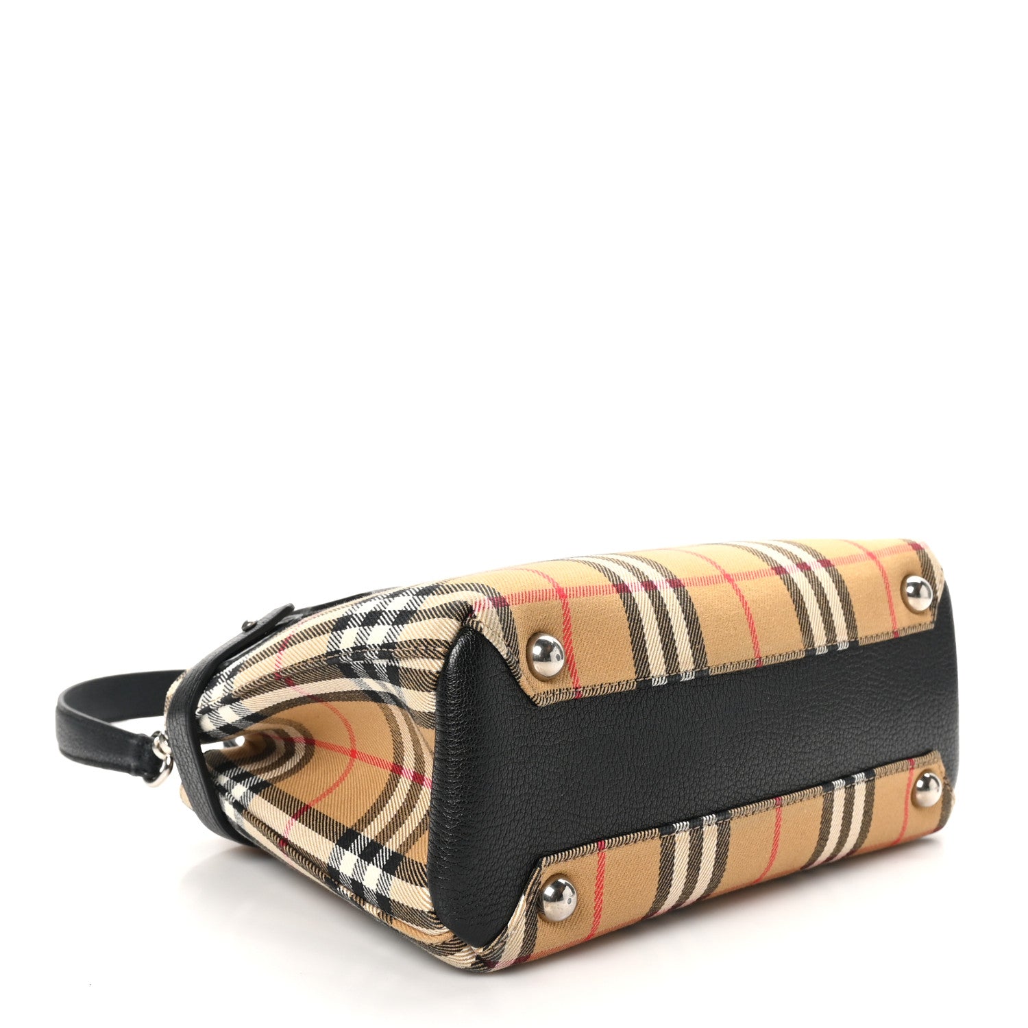 Burberry Goatskin Vintage Check Small Banner Tote Black 4 of 10