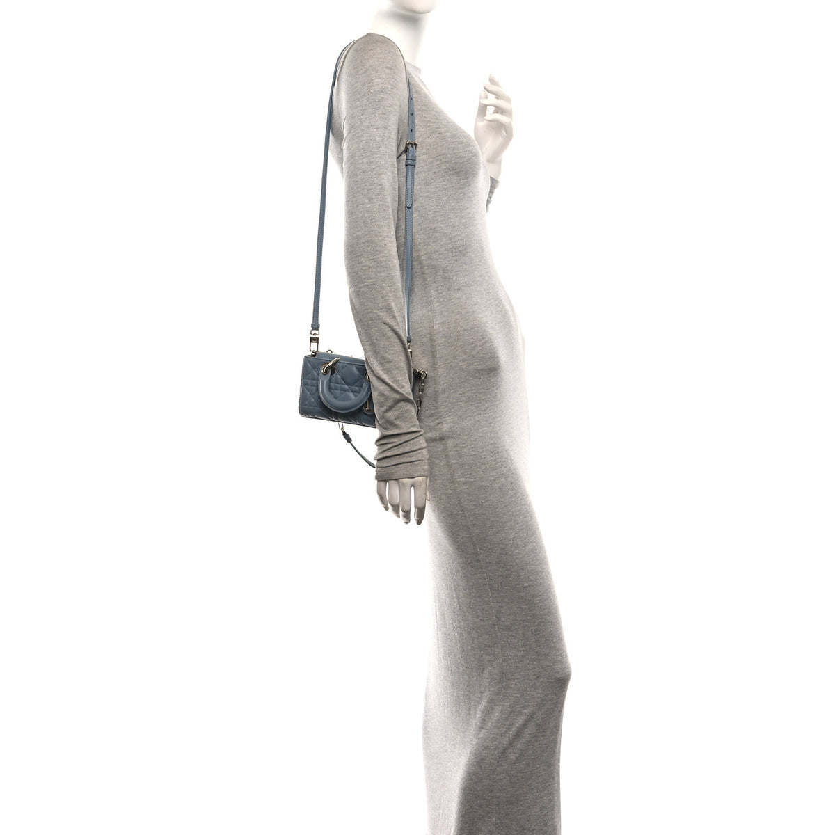 Christian Dior Lambskin Cannage Micro Lady D-Joy  Cloud Blue 3 of 9