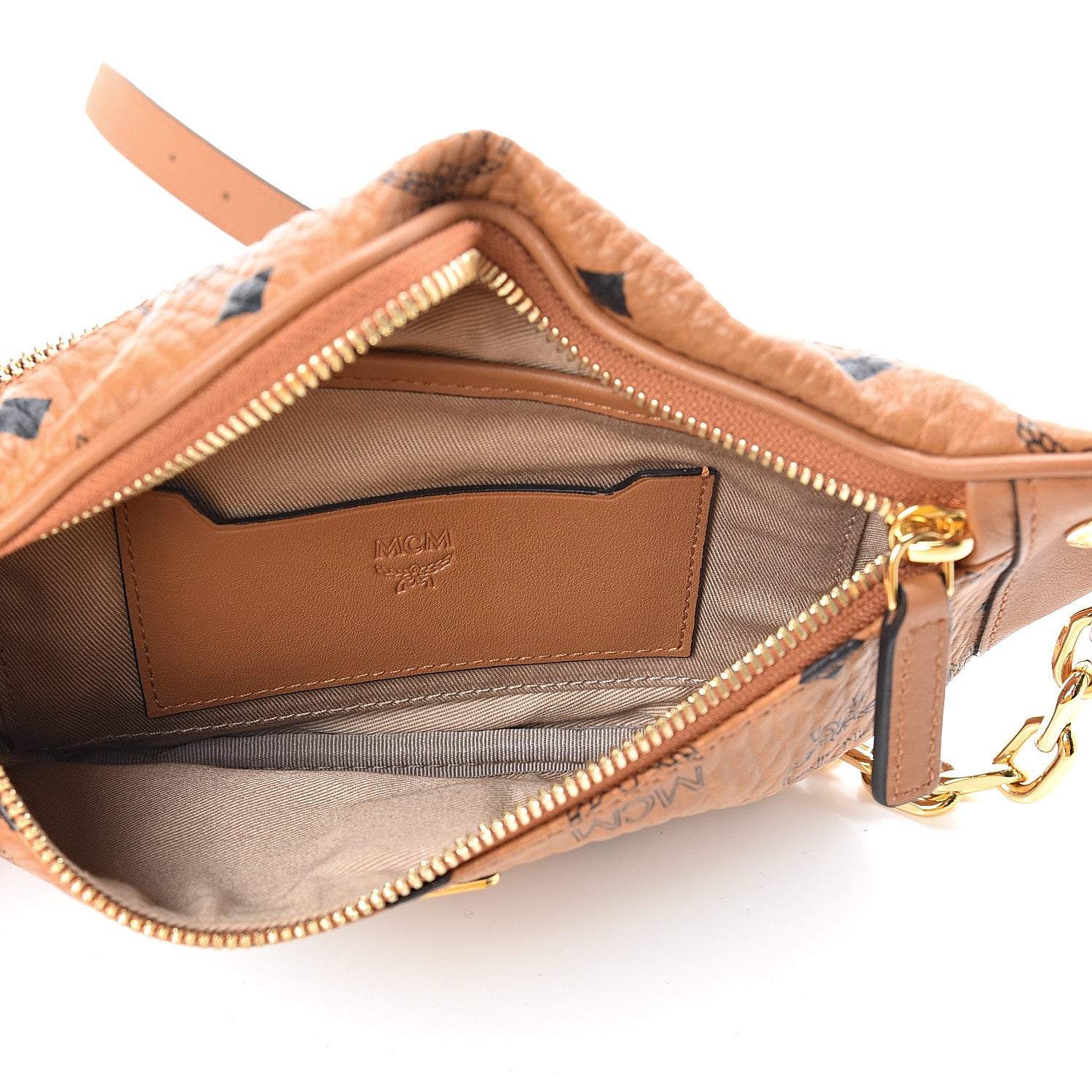 MCM Visetos Stark Belt Bag Cognac 5 of 11