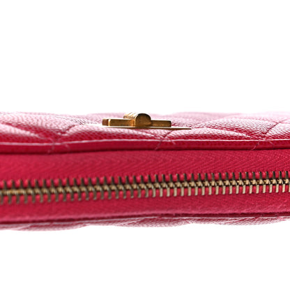 Chanel Caviar Quilted Reissue Zip Around Wallet Pink 18 of 18