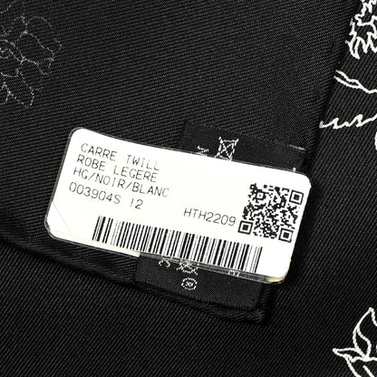 Hermes Silk Twill Robe Legere Scarf 90 Black White 4 of 4
