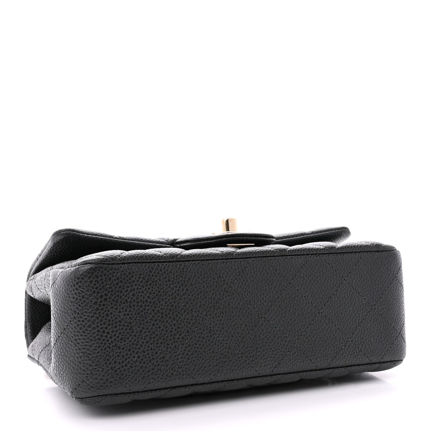 Caviar Quilted Mini Rectangular Flap Dark Grey