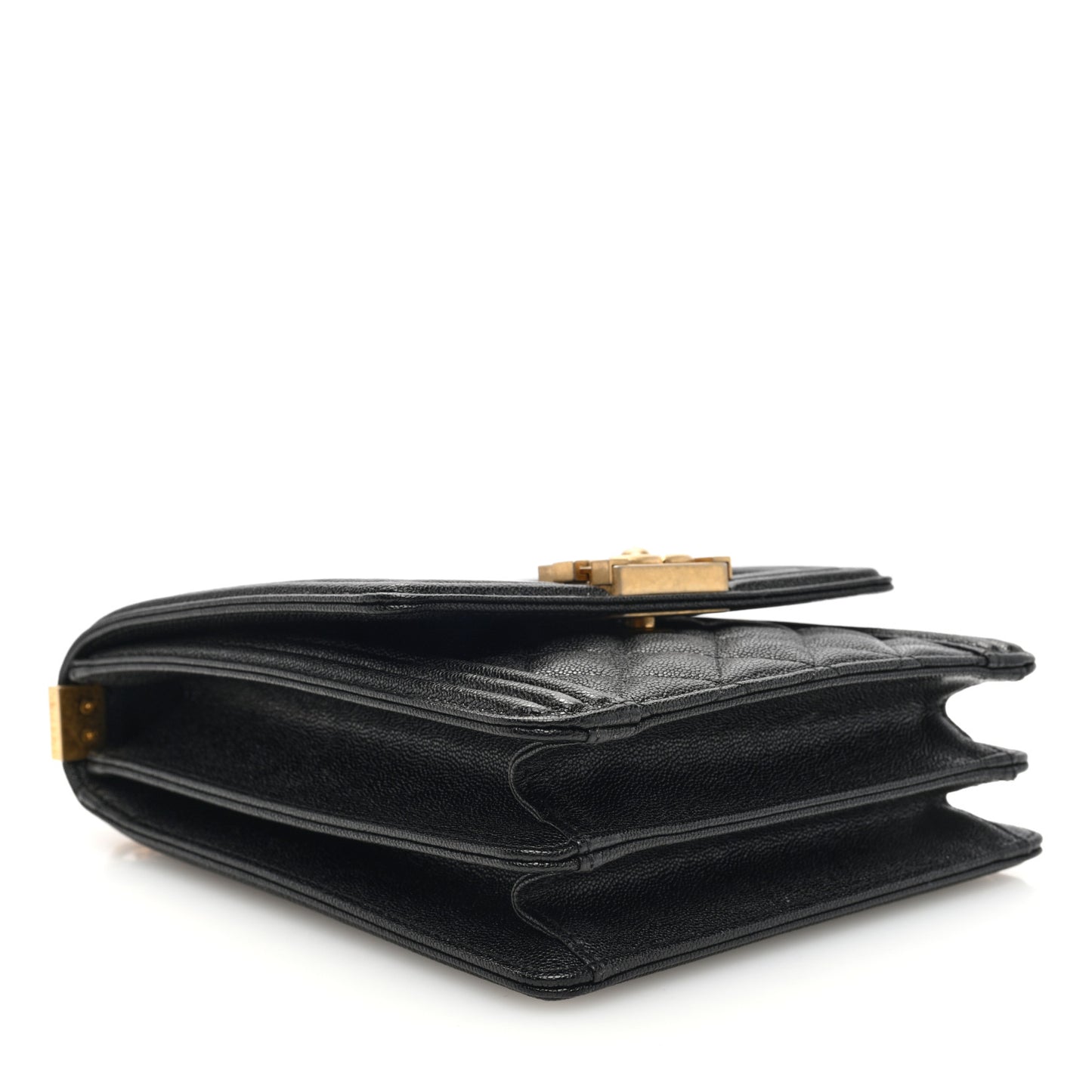 Caviar Quilted North South Boy Flap Black