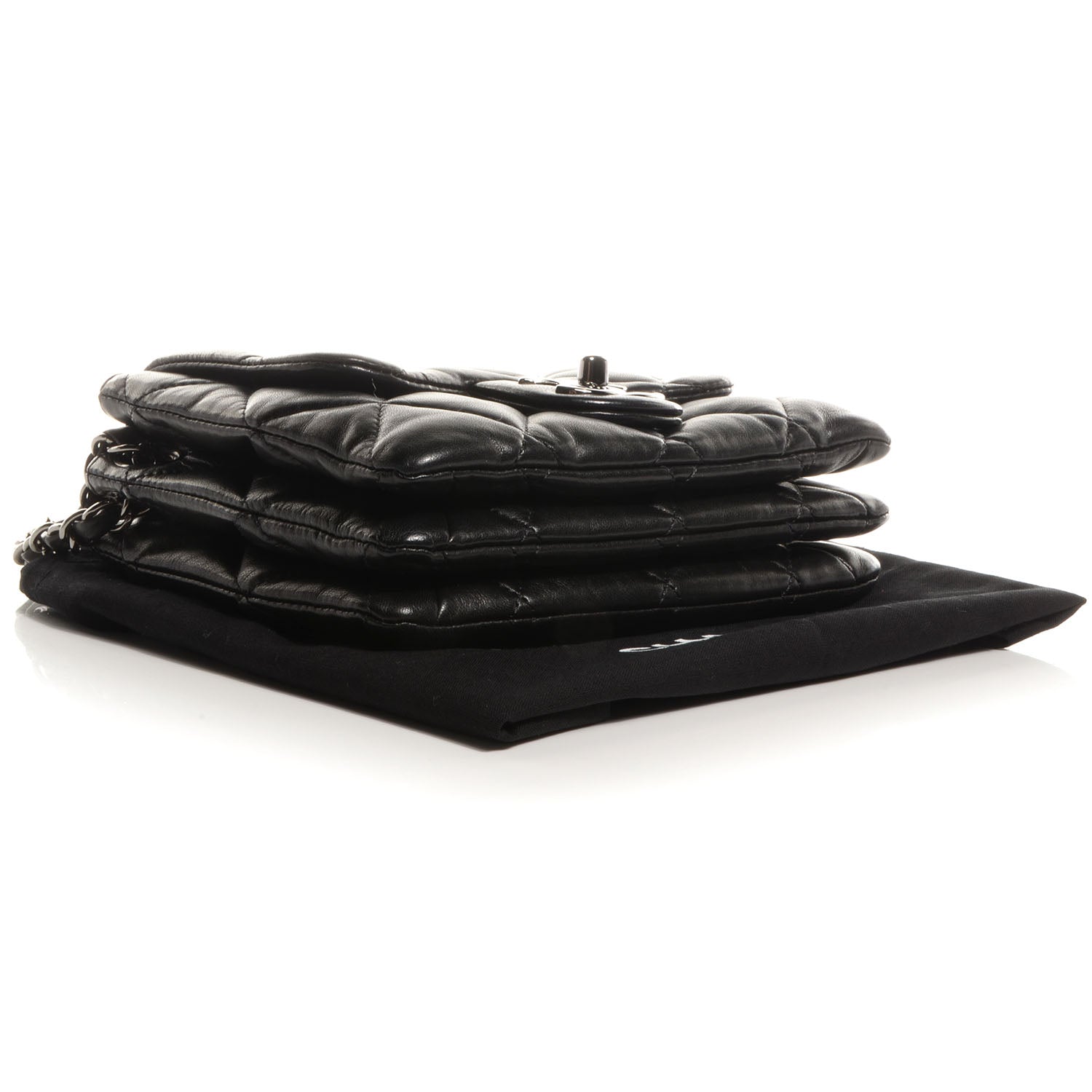 Chanel Lambskin Quilted Mini Chanel 3 Flap Black 4 of 8