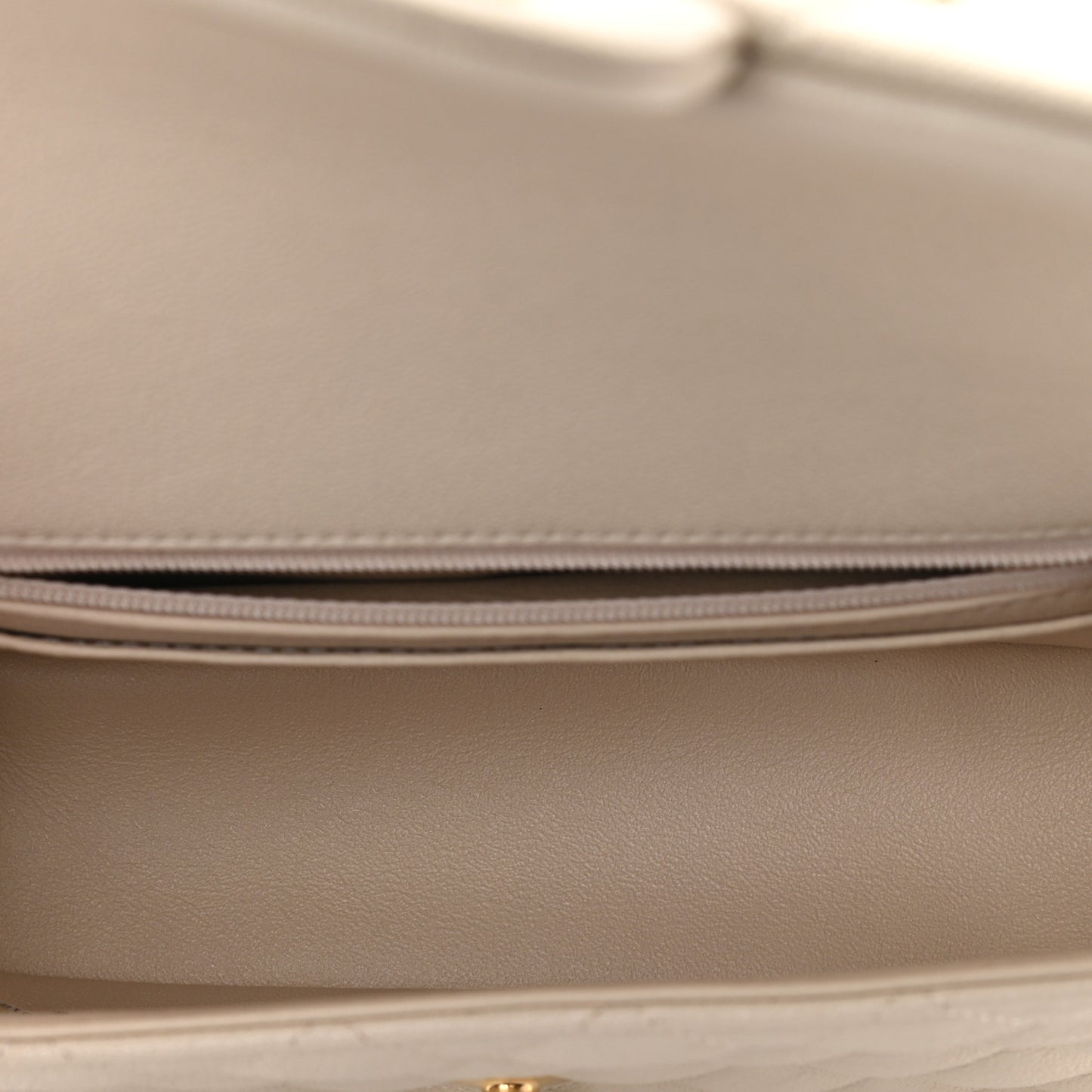 Caviar Quilted Mini Top Handle Rectangular Flap Beige