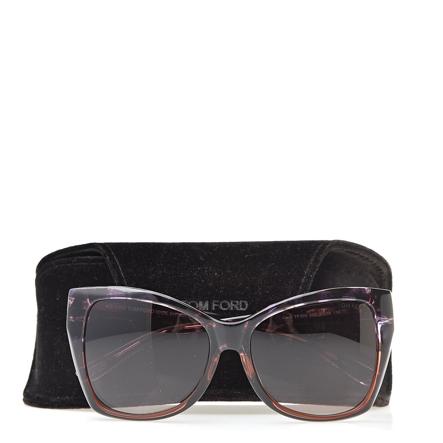 Carli Oversize Square Cateye Sunglasses TF295 Havana Purple