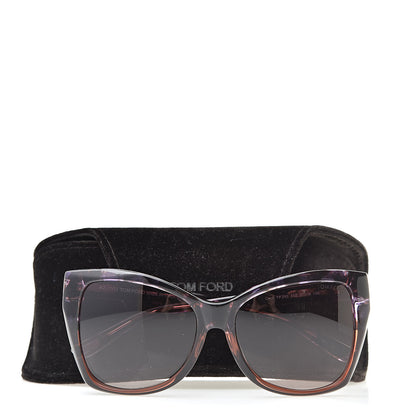 Tom Ford Carli Oversize Square Cateye Sunglasses TF295 Havana Purple 8 of 8