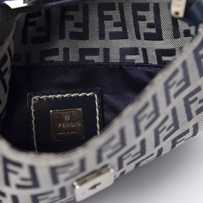 Fendi Zucchino Mini Shoulder Bag Navy Blue 8 of 9
