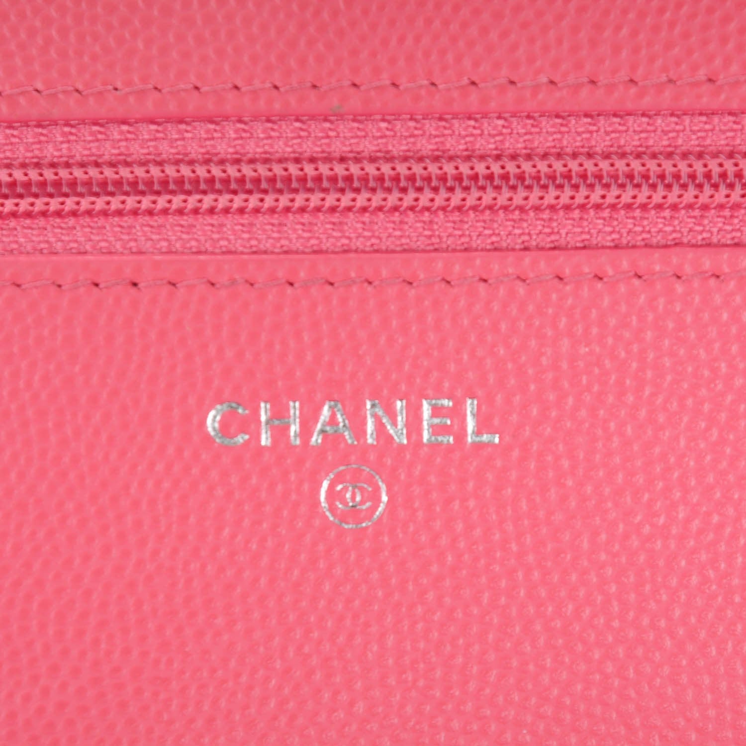 Chanel Caviar Chevron Wallet On Chain WOC Pink 6 of 8