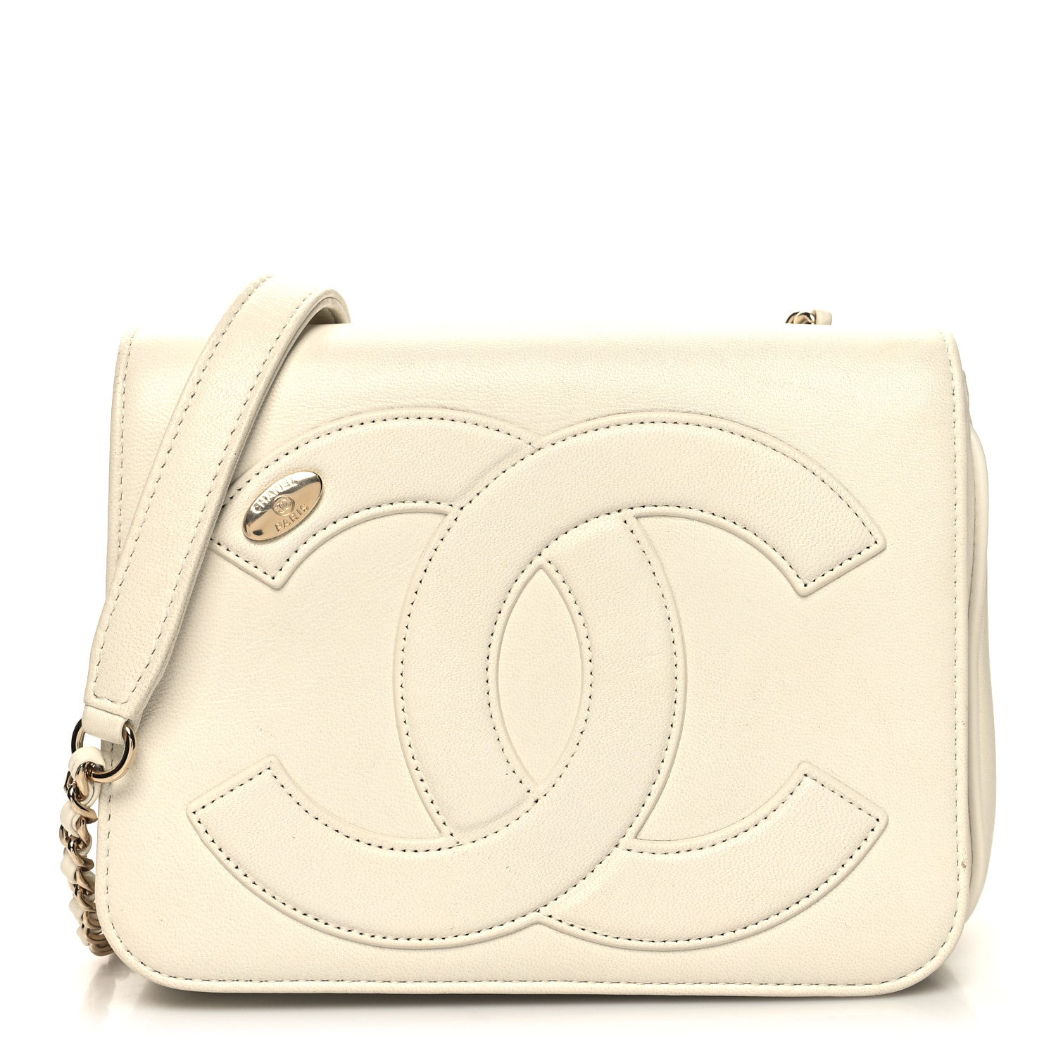 Chanel Lambskin CC Mania Flap Bag White 1 of 11
