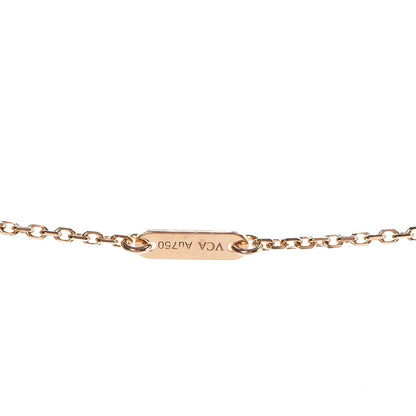 Van Cleef & Arpels 18K Rose Gold Carnelian Sweet Alhambra Pendant Necklace 6 of 6