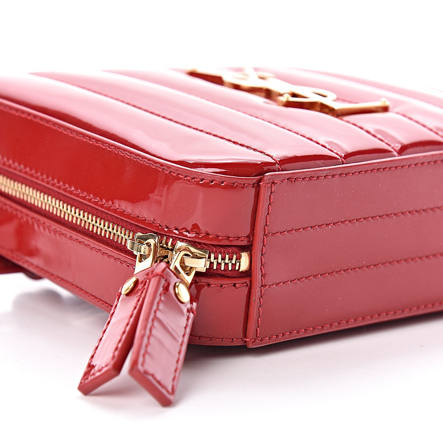 Patent Matelasse Vicky Monogram Belt Bag Red