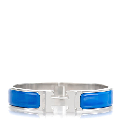 Hermes Narrow Enamel Clic Clac H Bracelet PM Bleu 1 of 5