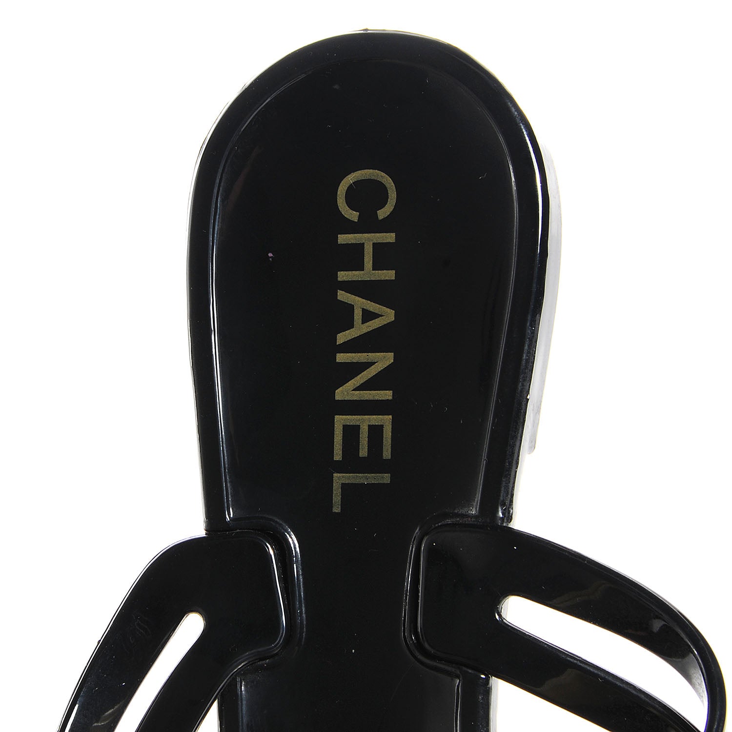 Chanel Jelly Camellia Thong Sandals 38 Black White 6 of 8