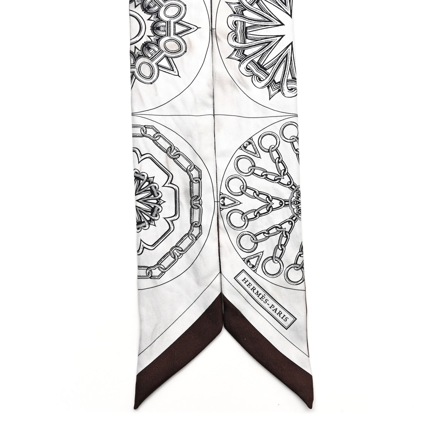 Silk Effet Kaleidoscope Twilly White Anthracite Marron
