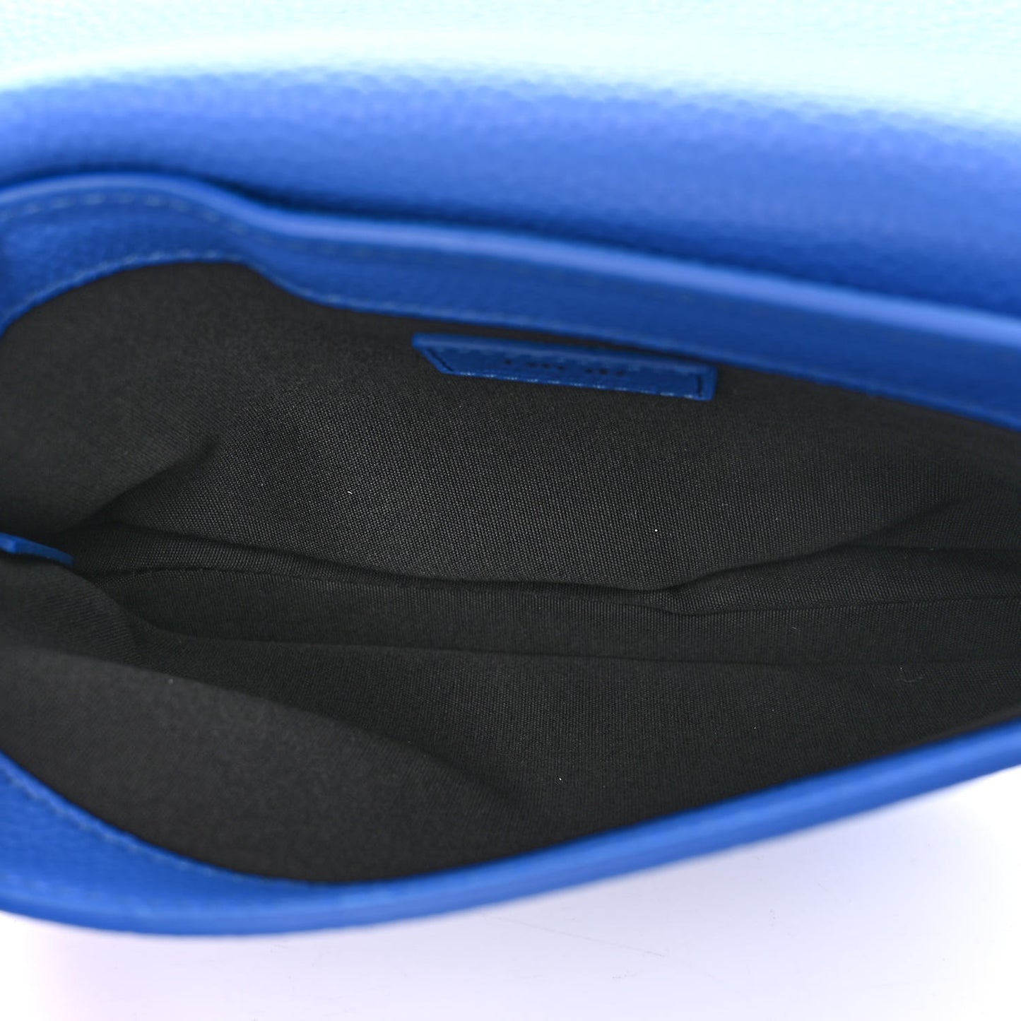 Grained Calfskin Saddle Messenger Bag Blue