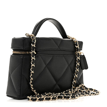 Chanel Caviar Quilted Top Handle Slim Vanity With Chain Black 3 of 11