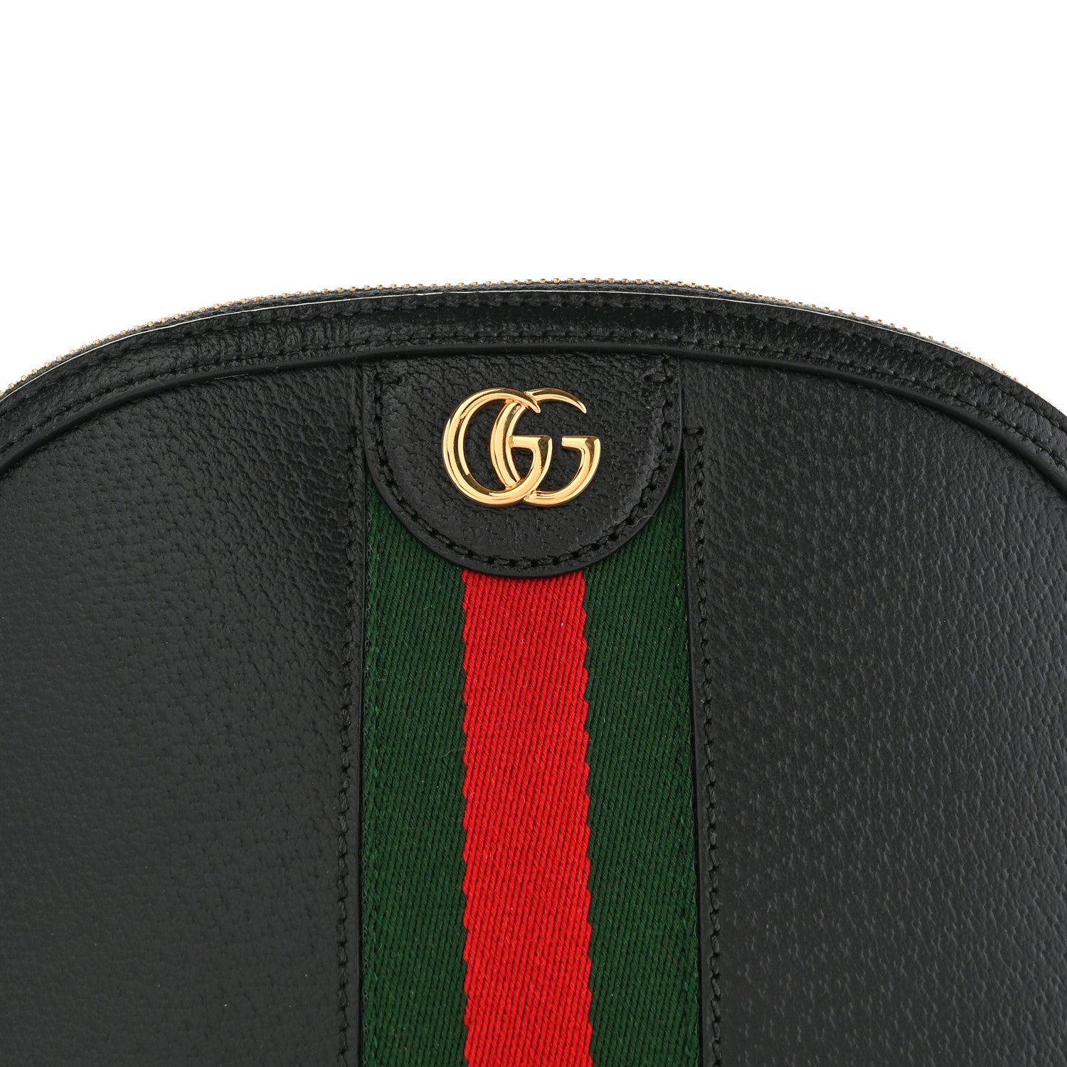 Gucci Calfskin GG Web Small Ophidia Dome Shoulder Bag Black 8 of 11
