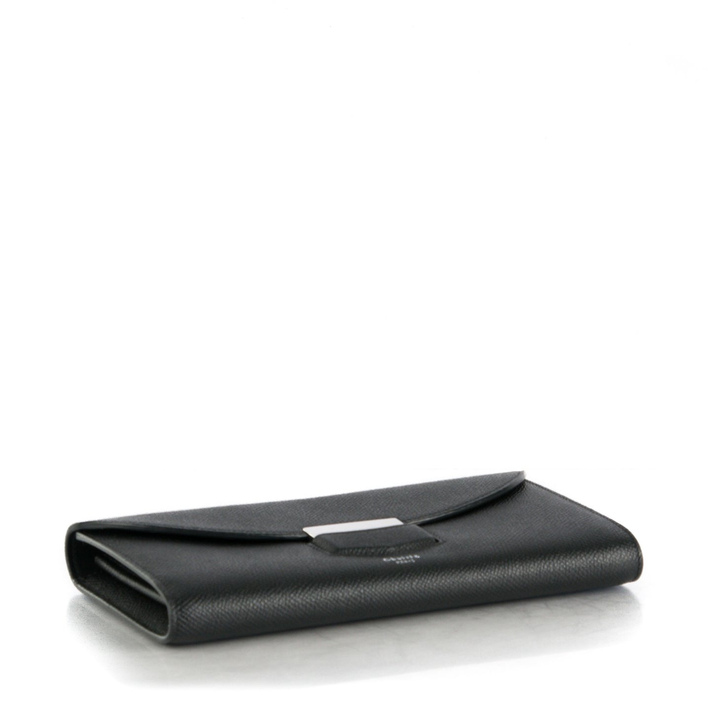Grained Calfskin Large Trotteur Multifunction Flap Wallet Black