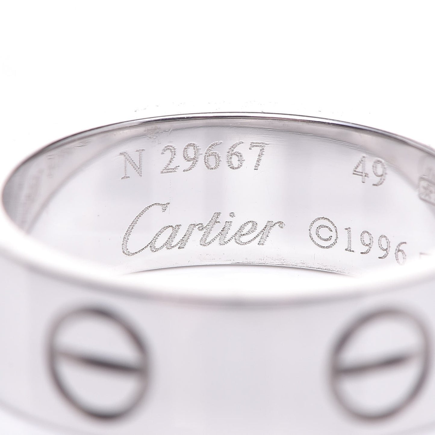 18K White Gold 5.5mm LOVE Ring 49 4.75