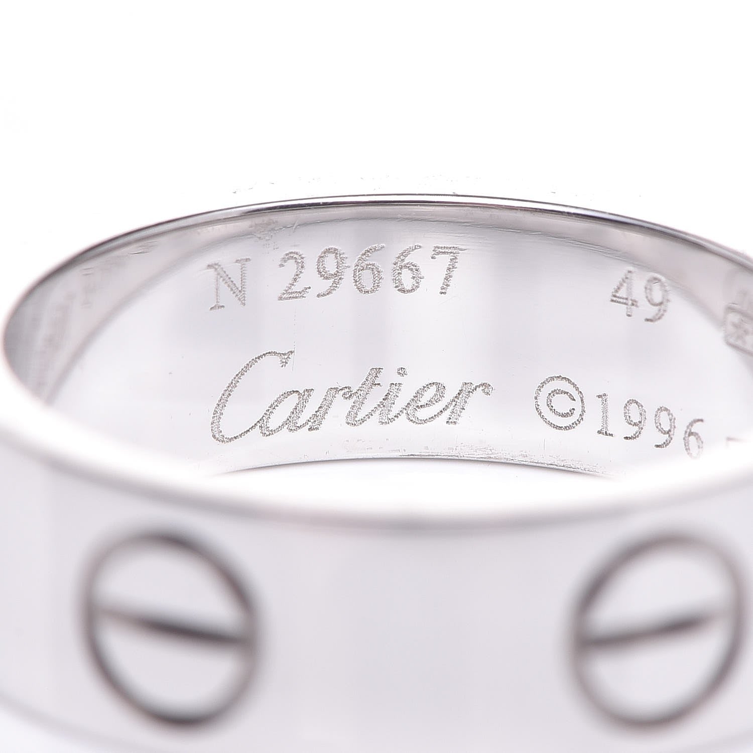 Cartier 18K White Gold 5.5mm LOVE Ring 49 4.75 4 of 5