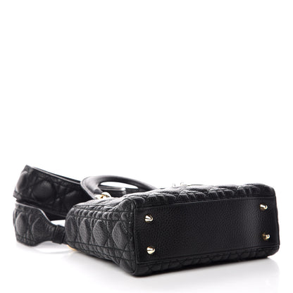 Christian Dior Grained Calfskin Cannage Small Supple Lady Dior Black 4 of 9