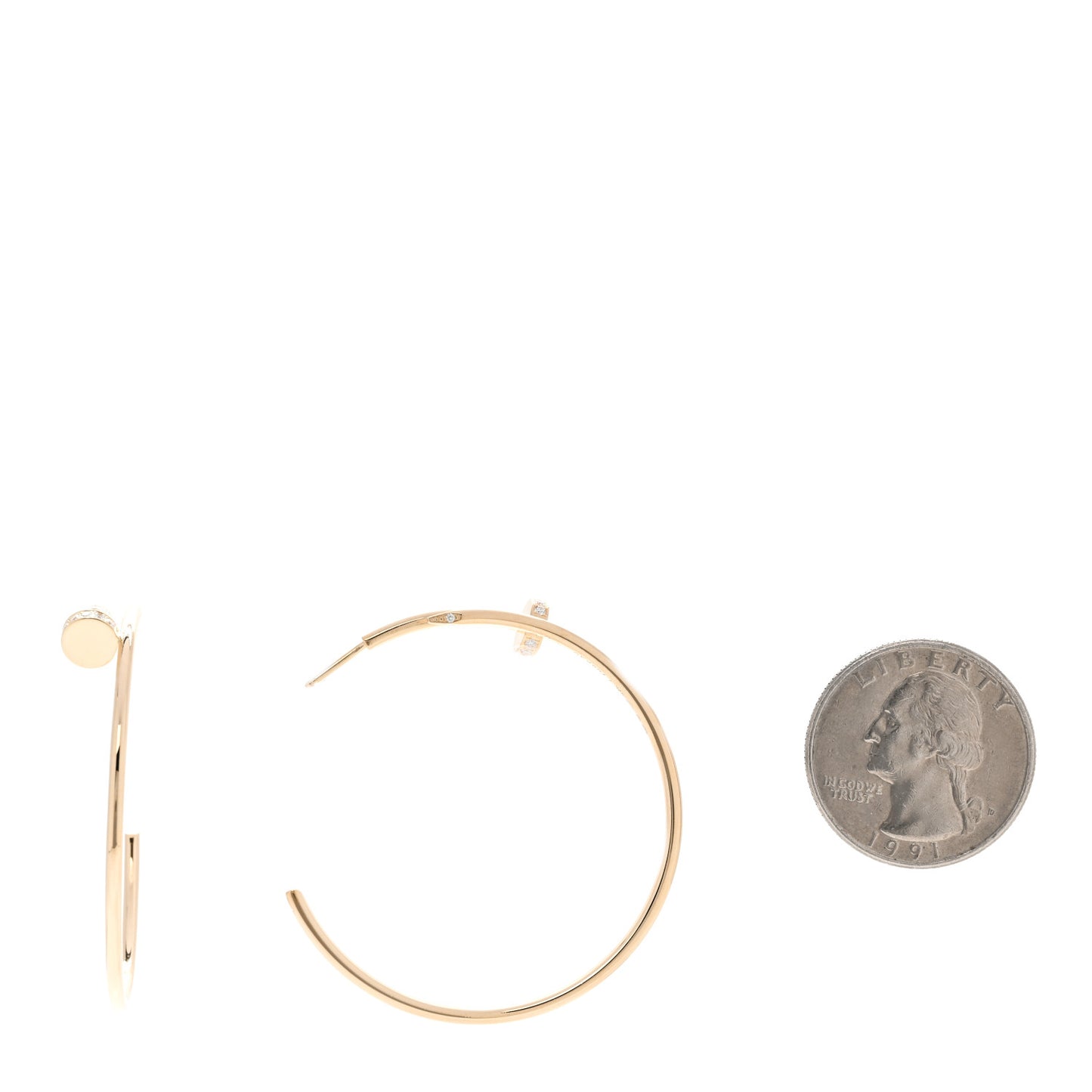 18K Yellow Gold Diamond Juste Un Clou Hoop Earrings