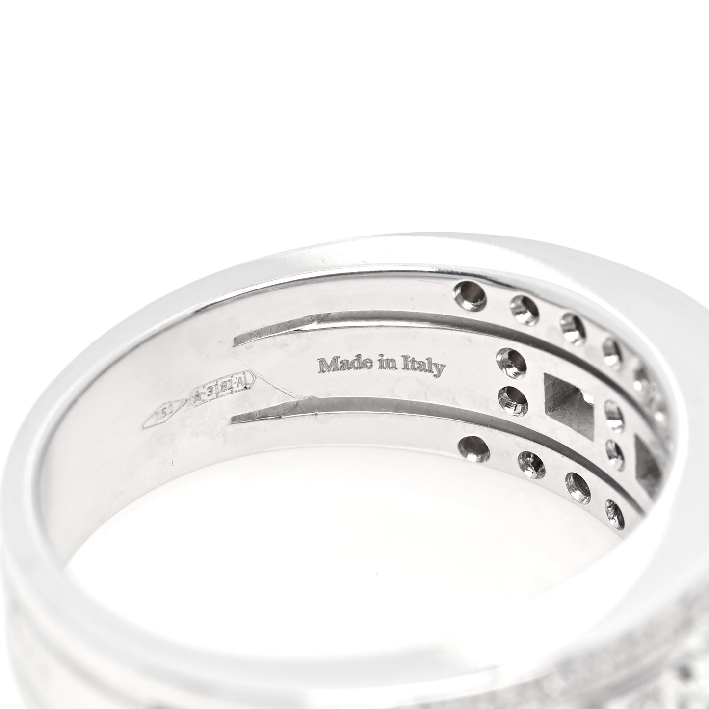 18K White Gold Diamond Belle Epoque Band Ring 53 6.25