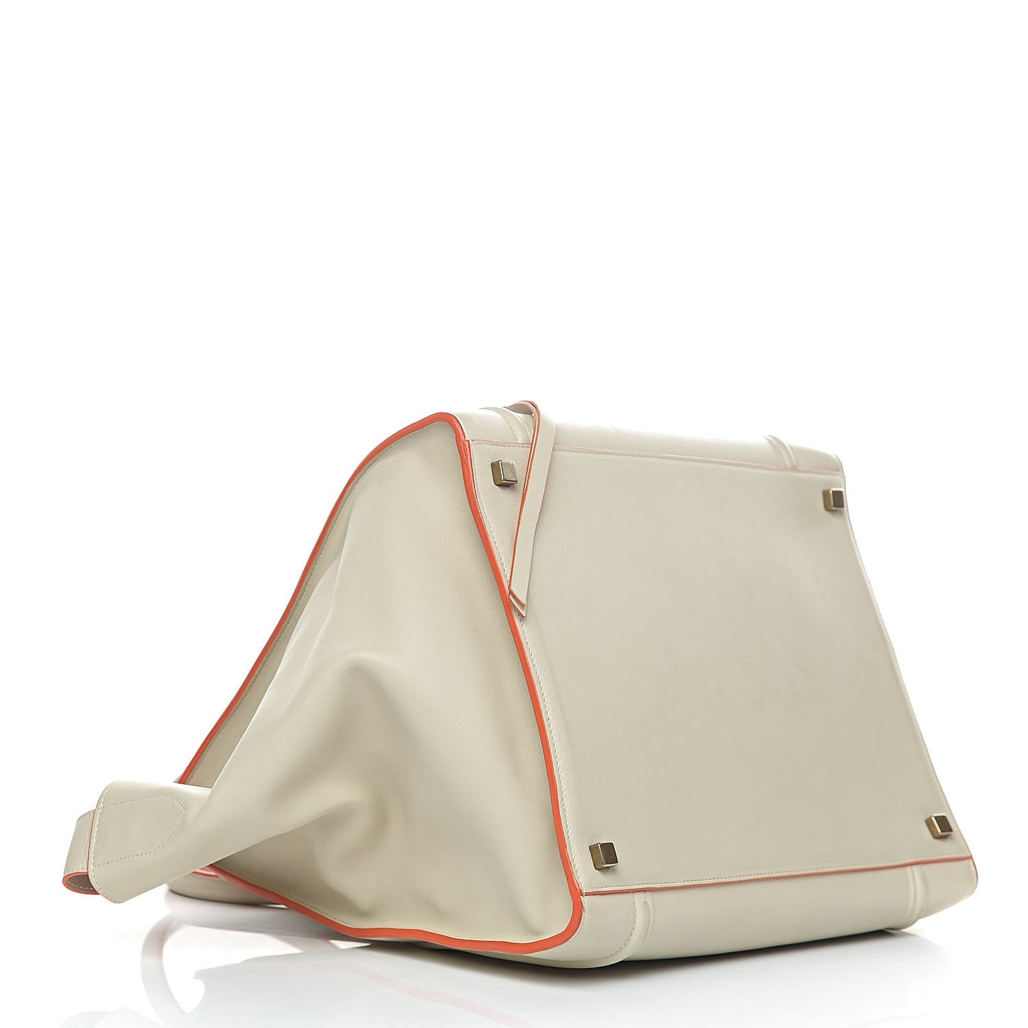 Smooth Calfskin Medium Phantom Luggage Chalk Orange Trim