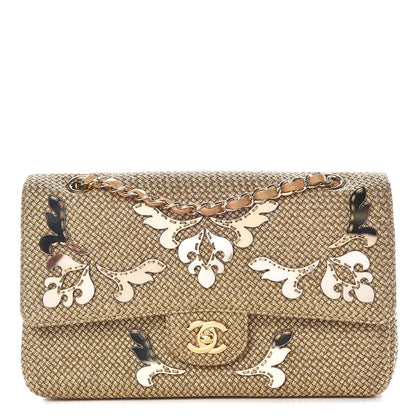 Chanel Tweed Mirror Embellished Medium Double Flap Gold 1 of 13